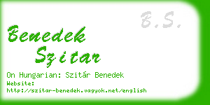 benedek szitar business card