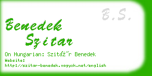 benedek szitar business card